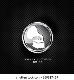 Gramophone,old retro  record player icon