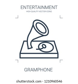 gramphone icon. high quality line gramphone icon on white background. from entertainment collection flat trendy vector gramphone symbol. use for web and mobile