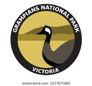 Grampians NATIONAL PARK Emu Vector Logo