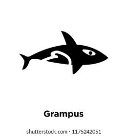 Grampus icon vector isolated on white background, logo concept of Grampus sign on transparent background, filled black symbol