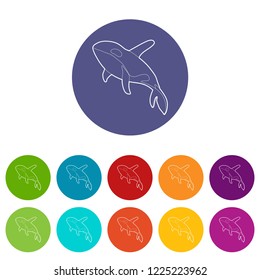 Grampus icons color set vector for any web design on white background