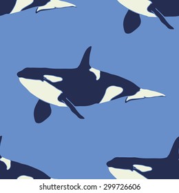 Grampus seamless vector pattern