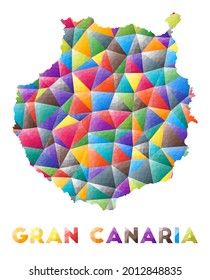 Gran Canaria - colorful low poly island shape. Multicolor geometric triangles. Modern trendy design. Vector illustration.