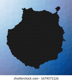 Gran Canaria geometric map. Stencil shape of Gran Canaria in low poly style. Appealing island vector illustration.