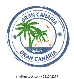 Gran Canaria grunge rubber stamp on white background, vector illustration