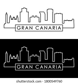 Gran Canaria skyline. Linear style. Editable vector file.