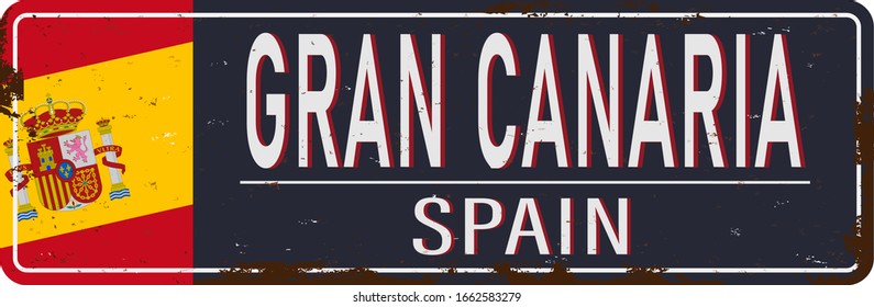 Gran Canaria Spanien Straßenschild Vektorillustration