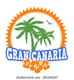 Gran Canaria travel rubber stamp on white background, vector illustration