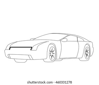 Gran Turismo Car Contour Vector Illustration Stock Vector (Royalty Free ...