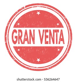 Gran venta (big sale) grunge rubber stamp on white ( in spanish language), vector illustration