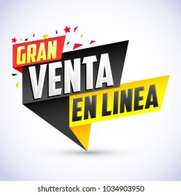 Gran Venta en Linea - Great Online Sale spanish text, vector modern colorful banner