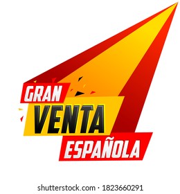 Gran venta Espanola, Spanish Big Sale Spanish text, vector post design.