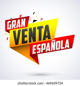 Gran venta Espanola - Spanish big sale spanish text, vector modern colorful banner