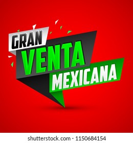 Gran venta Mexicana, Mexican big sale spanish text, vector modern colorful promotional banner