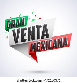 Gran venta Mexicana - Mexican big sale spanish text, vector modern colorful promotional  banner