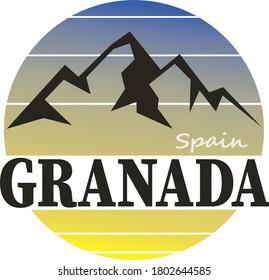 Granada Andalucia Espa a Europa Stamp Logo Icon Symbol Design.