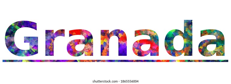 Granada. Colorful typography text banner. Vector the word granada city design. Can be used to logo, card, poster, heading and beautiful title