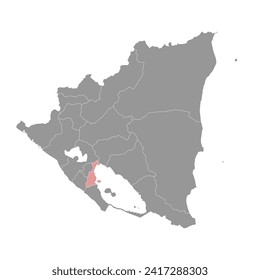 Granada Department map, administrative division of Nicaragua. Vector illustration.