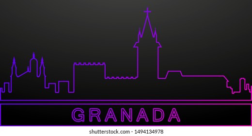 Granada detailed skyline nolan icon. Elements of cities set. Simple icon for websites, web design, mobile app, info graphics