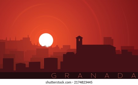 Granada Low Sun Skyline Scene