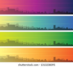 Granada Multiple Color Gradient Skyline Banner