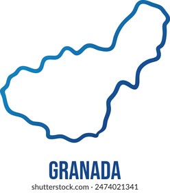 Granada province in Andalusia,Spain abstract map