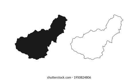 Granada Spain Map Blank Vector Black Silhouette and Outline Isolated on White