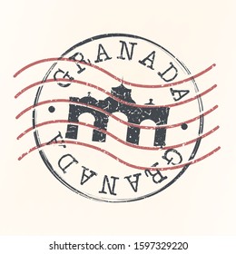 Granada Spain Stamp Postal. Silhouette Seal. Passport Round Design. Vector Icon. Design Retro Travel. National Symbol.