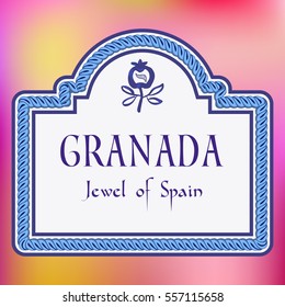 Granada Spain street sign EPS10 vector graphic