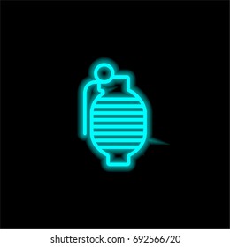 Granade Blue Glowing Neon Ui Ux Icon. Glowing Sign Logo Vector