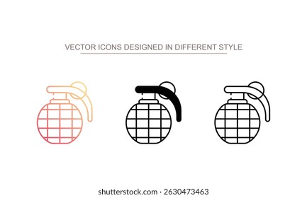 Granatensymboldesign auf weißem Hintergrund - Stockgrafik