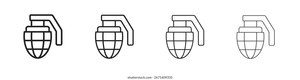 Granate-Symbol, Vektorgrafik, Linien-Design-Symbol. Bearbeitbare Striche.