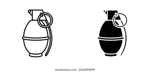Granade icons in outline and fill. vector illustration for ui.