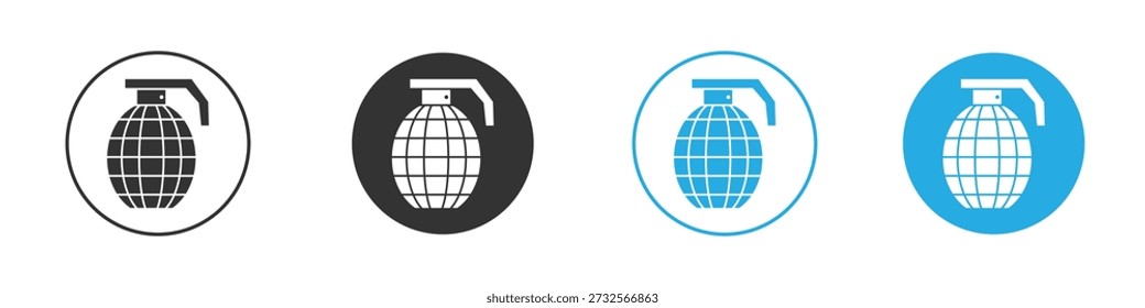 Granade icons Set in Flat Vector Style