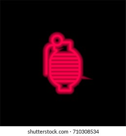 Granade Red Glowing Neon Ui Ux Icon. Glowing Sign Logo Vector