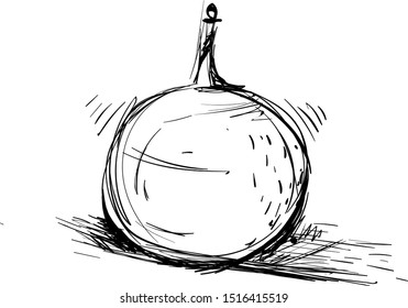Granadilla sketch, illustration, vector on white background.