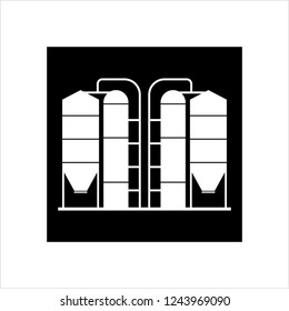 Granary Icon, Grain Storehouse Vector Art Illustration