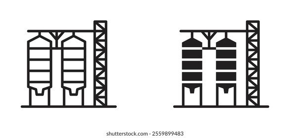 Granary Icon set in black color for ui designs