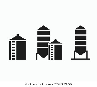 Icono Granario. Silo, icono, granja, trigo, planta de cereales