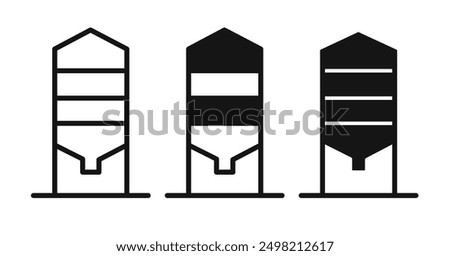 Granary Iconicon vector collection in outlined and solid style