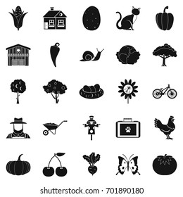 Granary icons set. Simple set of 25 granary vector icons for web isolated on white background