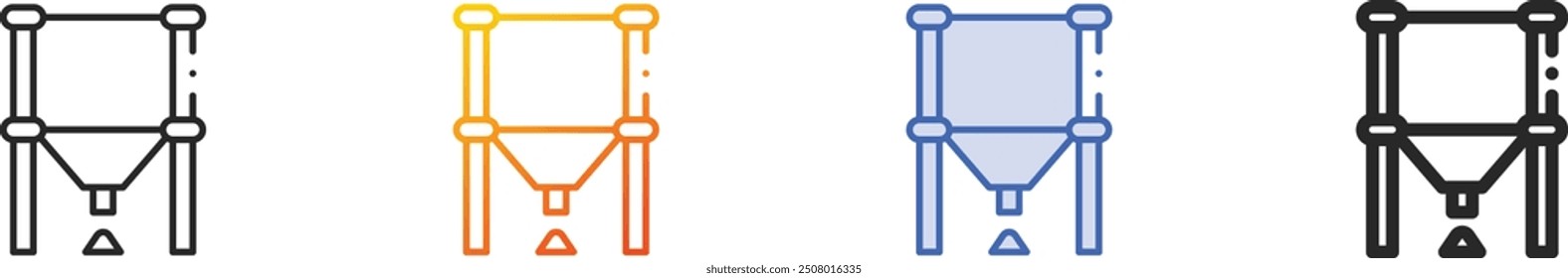 granary icon.Thin Linear, Gradient, Blue Stroke and bold Style Design Isolated On White Background
