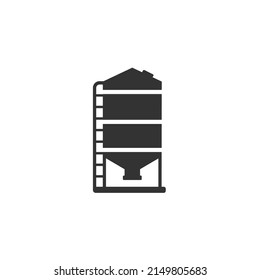 Icono de vector granario en plano. Ilustración de signo de vector