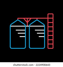 Granary vector isolated on black background icon. Agriculture sign. Graph symbol for web site design, logo, app, UI. Vector illustration, EPS10.