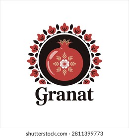 Granat fruit organic logo emblem