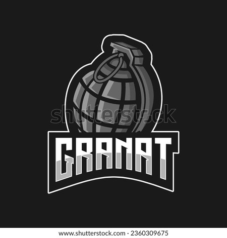 Granat Mascot Sport Logo Vector Template Imagine de stoc © 