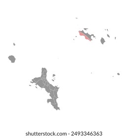 Grand Anse Praslin district map, administrative division of Seychelles. Vector illustration.