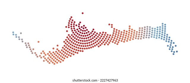 Grand Bahama dotted map. Digital style shape of Grand Bahama. Tech icon of the island with gradiented dots. Artistic vector illustration.
