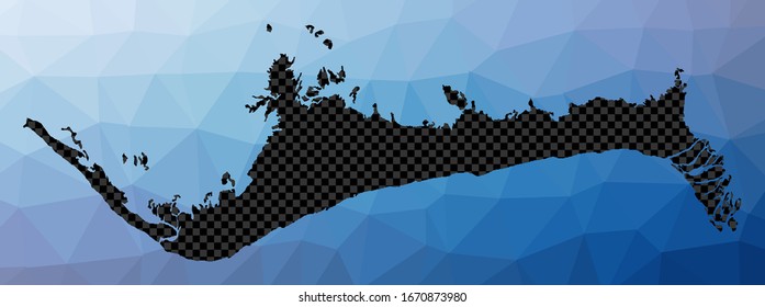 Mapa geométrico de Grand Bahama. Forma de galería de símbolos de Grand Bahama en estilo de polos bajos. Ilustración vectorial de islas artísticas.