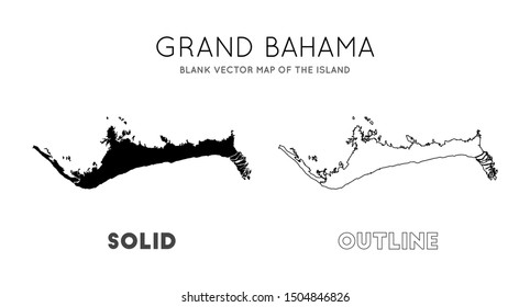 Grand Bahama map. Blank vector map of the Island. Borders of Grand Bahama for your infographic. Vector illustration.